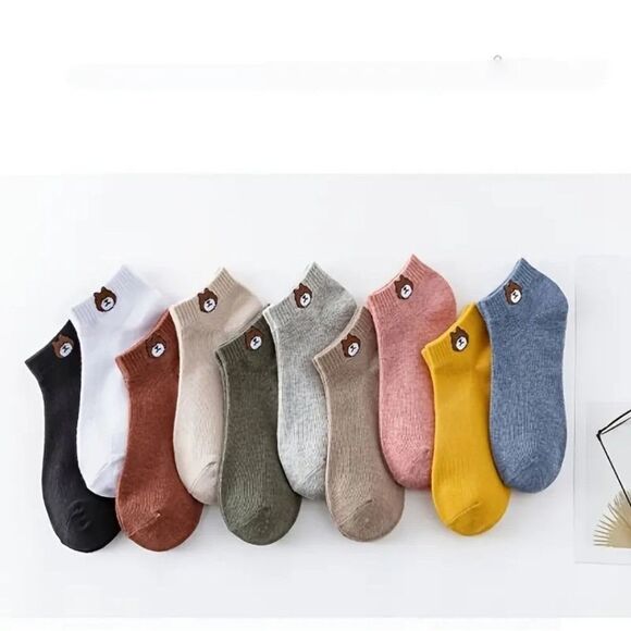 Teddy Bear ankle socks bundle of 10 pairs - Picture 2 of 6